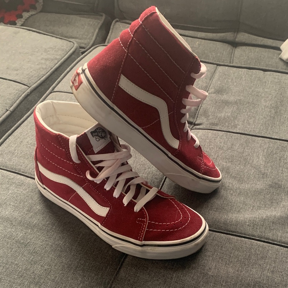 Burgundy Hightop Suede Vans